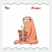 Sloth Gift Tag Sticker (Vorderseite)