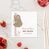 Sloth Girl Baby Shower Einladung Serviette (Beispiel)