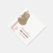 Sloth Girl Baby Shower Einladung Serviette (Ecke)
