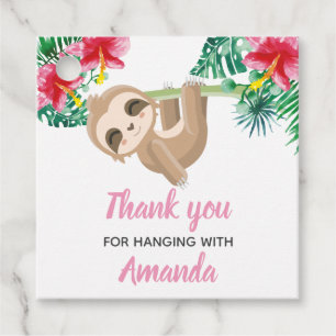 Sloth Girl Birthday Geschenkanhänger