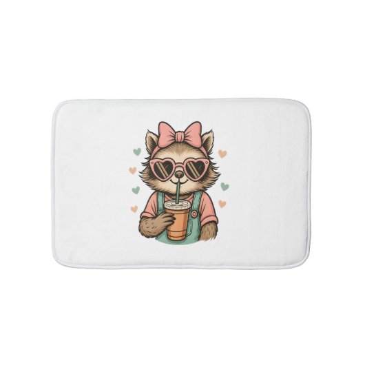 Sloth Girl Coffee Lover Badematte (Vorderseite)