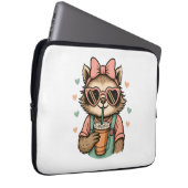 Sloth Girl Coffee Lover Laptopschutzhülle (Vorne Rechts)