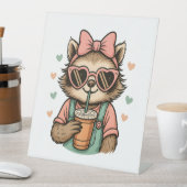 Sloth Girl Coffee Lover Sockelschild (In Situ)