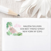 Sloth Girl's Baby Shower Rücksendeadresse (Insitu)