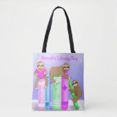 Sloth Girl's Reading Library Bag Personalisiert Tasche (Vorderseite)