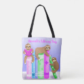 Sloth Girl's Reading Library Bag Personalisiert Tasche (Rückseite)