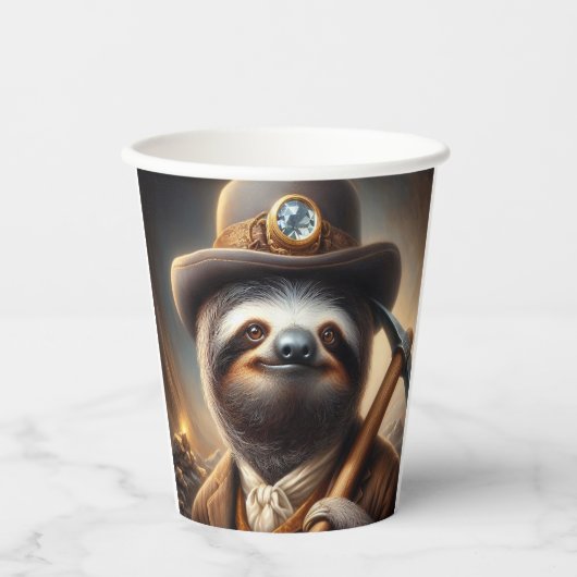 Sloth Gold Miner Pappbecher (Vorderseite)