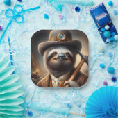 Sloth Gold Miner Pappteller (Party)