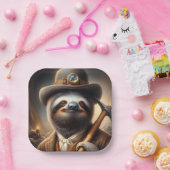 Sloth Gold Miner Pappteller (Party)