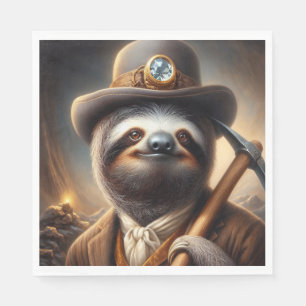 Sloth Gold Miner Serviette