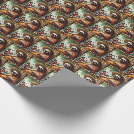 Sloth Grandma Geschenkpapier (Ecke)