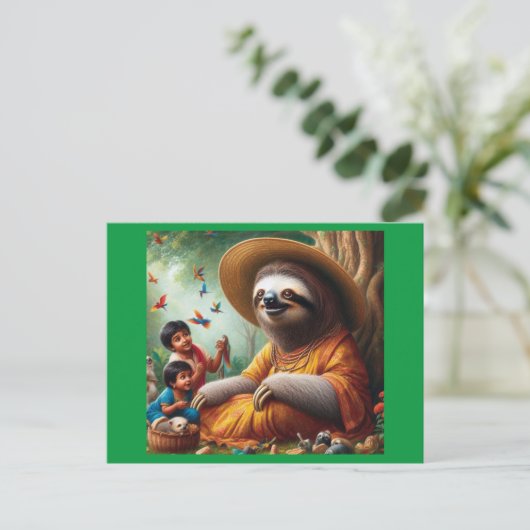 Sloth Grandma Postkarte (Stehend Vorderseite)