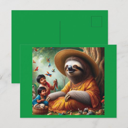 Sloth Grandma Postkarte (Vorne/Hinten)
