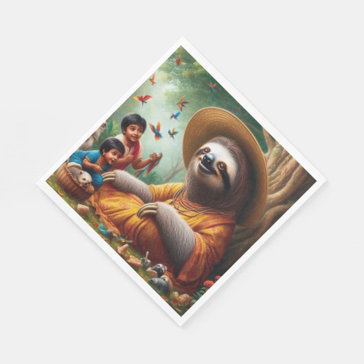 Sloth Grandma Serviette (Ecke)