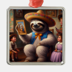 Sloth Grandpa Ornament Aus Metall