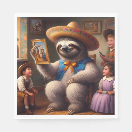 Sloth Grandpa Serviette (Vorderseite)