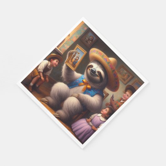 Sloth Grandpa Serviette (Ecke)