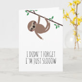 Sloth Green Belated Birthday Karte (Gelbe Blume)