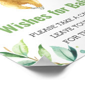 Sloth Greenery Baby Shower Wish for Baby Poster (Ecke)