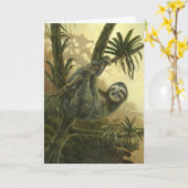 Sloth Greeting Card Karte (Gelbe Blume)