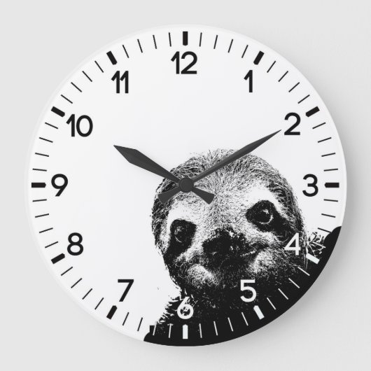 Sloth Große Wanduhr (Vorderseite)