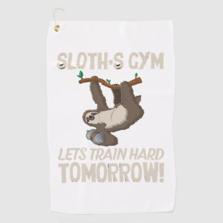 Sloth Gym Lasse hart trainieren Morgen Golfhandtuch