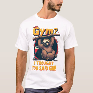 Sloth Gym Spaß T-Shirt