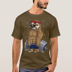 Sloth Gym Workout Graphic Deadlift-Fitness T-Shirt