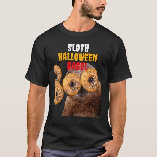 Sloth Halloween Bagel U2013 Funny Food and Animal T-Shirt (Vorderseite)