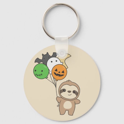 Sloth Halloween Balloons Kids Niedlicher Tiere Key Schlüsselanhänger (Vorderseite)