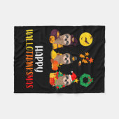 Sloth Halloween Christmas Happy Hallothanksmas Tha Fleecedecke (Vorderseite (Horizontal))