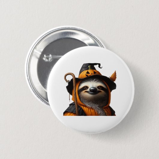 Sloth Halloween Classic T - Shirt Button (Vorne & Hinten)