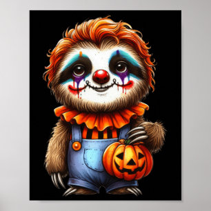 Sloth Halloween Clown Outfit Niedlich Kawaii Sloth Poster