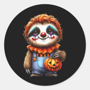 Sloth Halloween Clown Outfit Niedlich Kawaii Sloth Runder Aufkleber