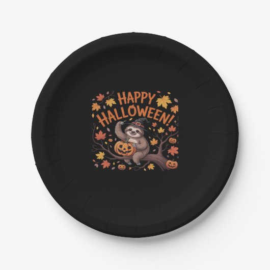 Sloth Halloween Day Classic T - Shirt Pappteller (Vorderseite)