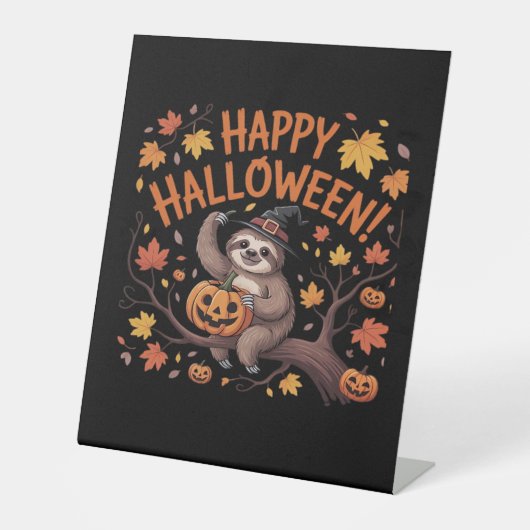 Sloth Halloween Day Classic T - Shirt Sockelschild (Vorderseite)