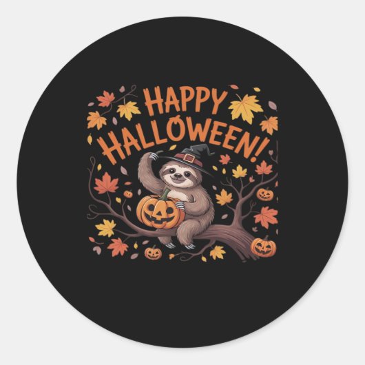 Sloth Halloween Day Oversified T - Shirt Runder Aufkleber (Vorderseite)