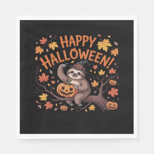 Sloth Halloween Day Oversified T - Shirt Serviette (Vorderseite)