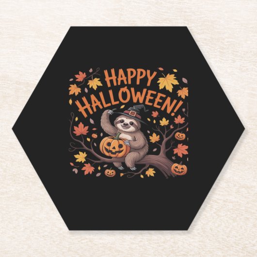 Sloth Halloween Day Oversified T - Shirt Untersetzer (Vorderseite)