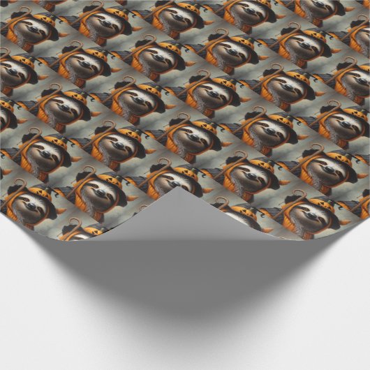 Sloth Halloween Geschenkpapier (Ecke)