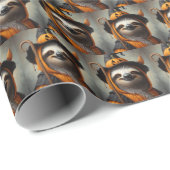 Sloth Halloween Geschenkpapier (Rolleneckpunkt)