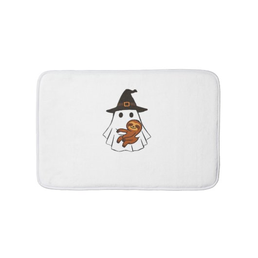 Sloth Halloween Ghost Witch Hat Animal Lovers Boys Badematte (Vorderseite)