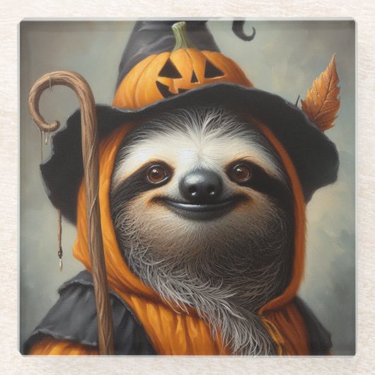 Sloth Halloween Glasuntersetzer (Vorderseite)
