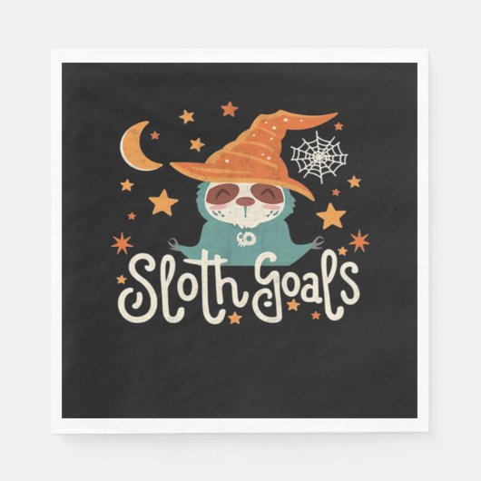 Sloth Halloween Goals Classic T - Shirt Serviette (Vorderseite)