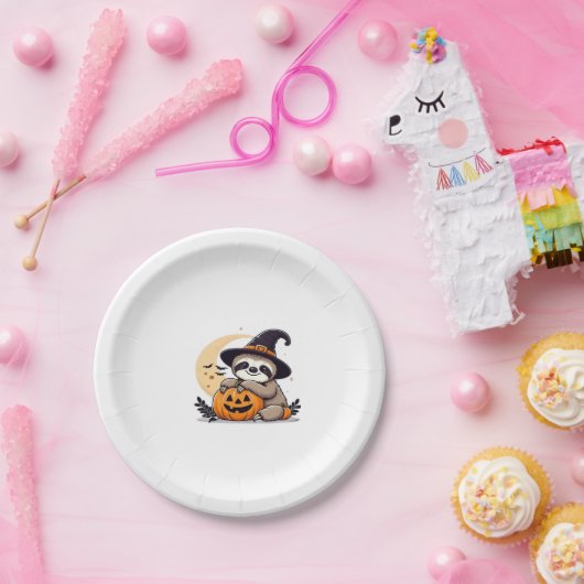 Sloth Halloween Motif Cute Classic T-Shirt Pappteller (Party)