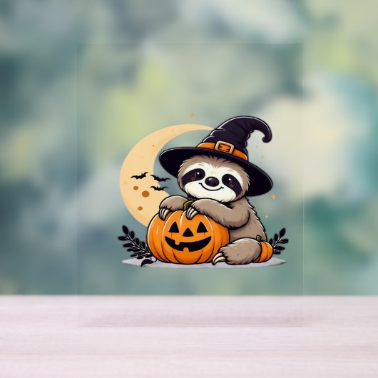 Sloth Halloween Motif Niedlicher klassischer T - S Acrylschild (Neutral)