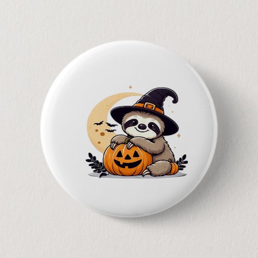 Sloth Halloween Motif Niedlicher klassischer T - S Button (Vorderseite)