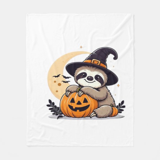 Sloth Halloween Motif Niedlicher klassischer T - S Fleecedecke (Vorderseite)