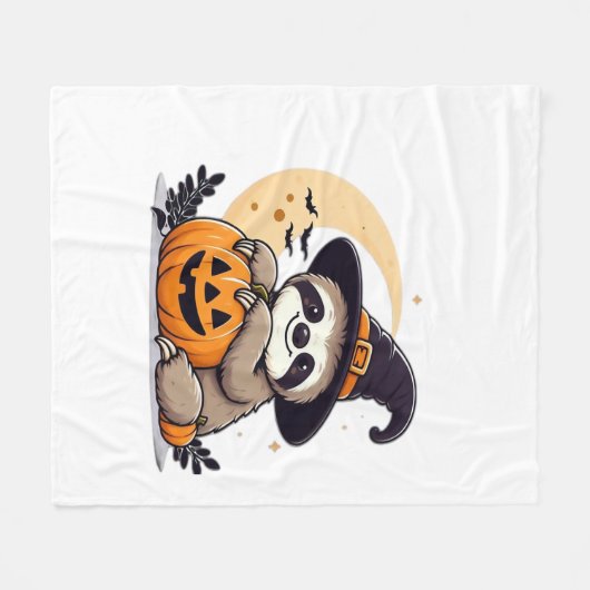 Sloth Halloween Motif Niedlicher klassischer T - S Fleecedecke (Vorderseite (Horizontal))