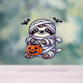 Sloth Halloween Mummy Kids Women Men Sloth Classic Acrylschild (Neutral)